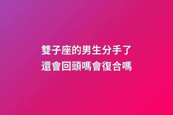 雙子座的男生分手了還會回頭嗎會復合嗎-第1張-星座運勢-玄機派