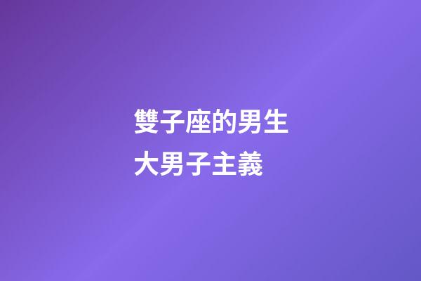 雙子座的男生大男子主義-第1張-星座運(yùn)勢(shì)-玄機(jī)派