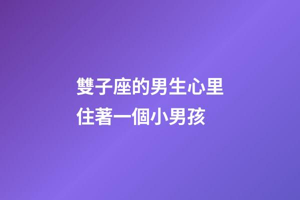 雙子座的男生心里住著一個小男孩