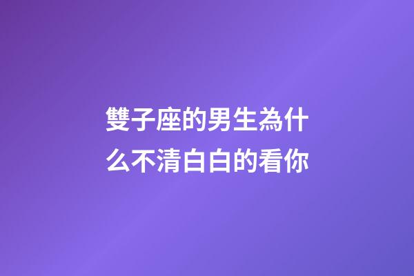 雙子座的男生為什么不清白白的看你