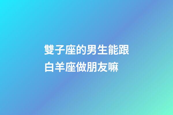 雙子座的男生能跟白羊座做朋友嘛-第1張-星座運(yùn)勢(shì)-玄機(jī)派