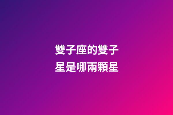 雙子座的雙子星是哪兩顆星-第1張-星座運勢-玄機派