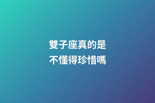 雙子座真的是不懂得珍惜嗎-第1張-星座運(yùn)勢(shì)-玄機(jī)派