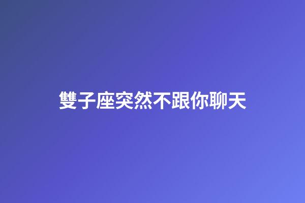 雙子座突然不跟你聊天-第1張-星座運勢-玄機派