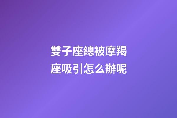 雙子座總被摩羯座吸引怎么辦呢-第1張-星座運勢-玄機(jī)派