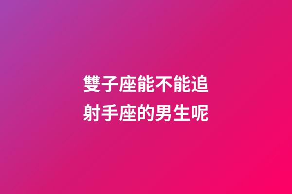 雙子座能不能追射手座的男生呢-第1張-星座運(yùn)勢-玄機(jī)派