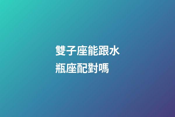 雙子座能跟水瓶座配對嗎-第1張-星座運勢-玄機派