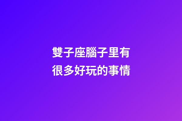 雙子座腦子里有很多好玩的事情-第1張-星座運(yùn)勢(shì)-玄機(jī)派