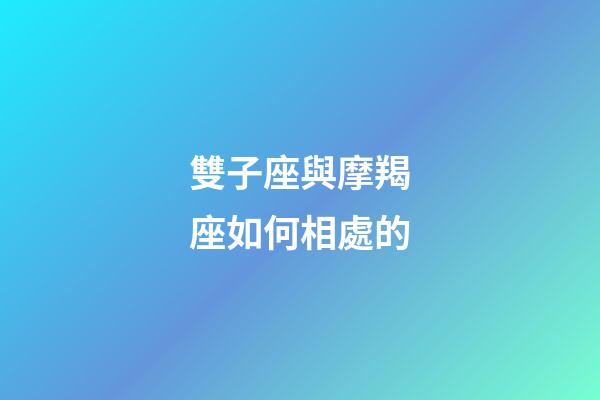 雙子座與摩羯座如何相處的-第1張-星座運勢-玄機派