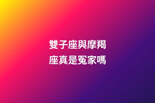 雙子座與摩羯座真是冤家嗎-第1張-星座運勢-玄機派