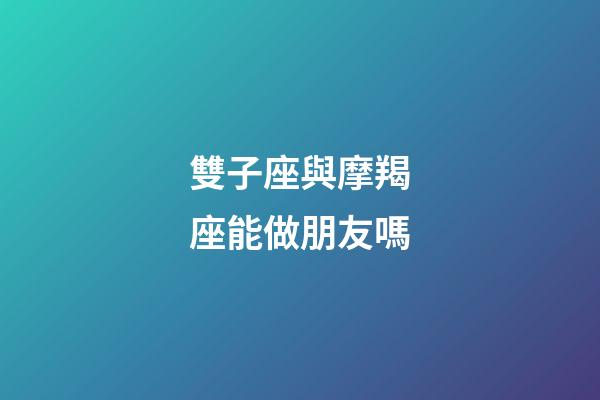 雙子座與摩羯座能做朋友嗎-第1張-星座運勢-玄機派
