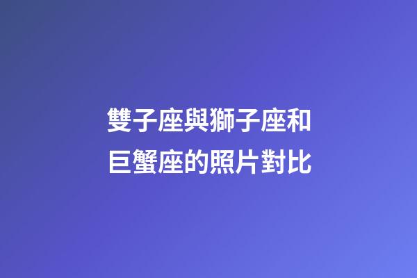 雙子座與獅子座和巨蟹座的照片對比-第1張-星座運勢-玄機派