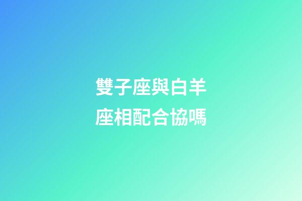 雙子座與白羊座相配合協嗎-第1張-星座運勢-玄機派