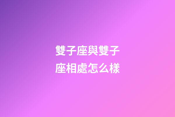 雙子座與雙子座相處怎么樣-第1張-星座運勢-玄機派