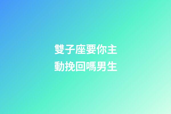 雙子座要你主動挽回嗎男生-第1張-星座運勢-玄機派