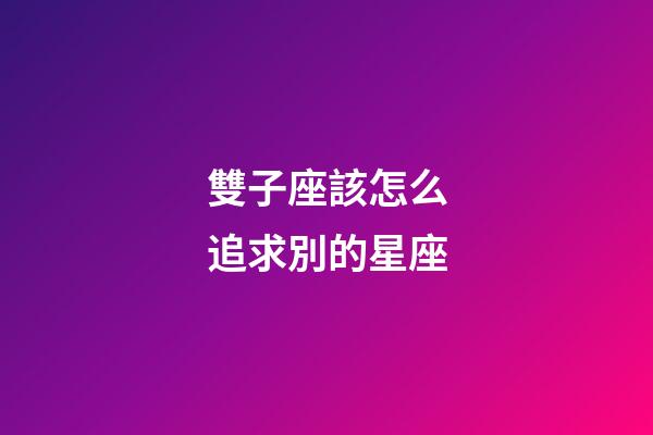 雙子座該怎么追求別的星座-第1張-星座運勢-玄機派