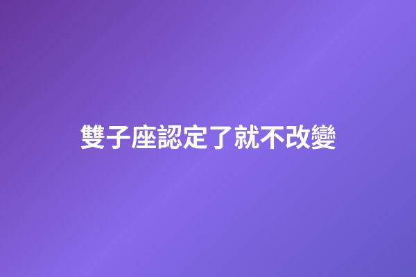 雙子座認定了就不改變-第1張-星座運勢-玄機派