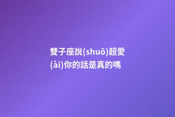 雙子座說(shuō)超愛(ài)你的話是真的嗎-第1張-星座運(yùn)勢(shì)-玄機(jī)派