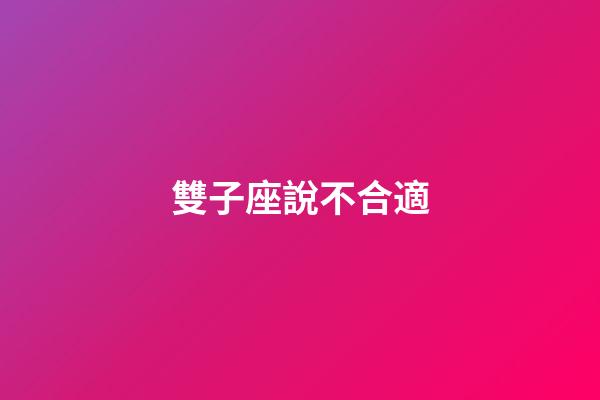 雙子座說不合適-第1張-星座運勢-玄機派