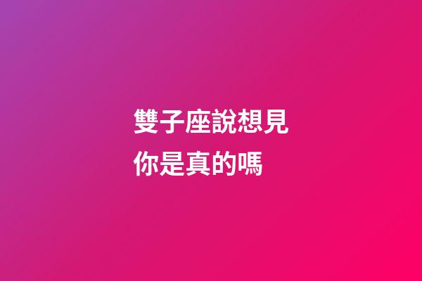 雙子座說想見你是真的嗎-第1張-星座運勢-玄機派