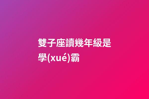 雙子座讀幾年級是學(xué)霸-第1張-星座運勢-玄機派