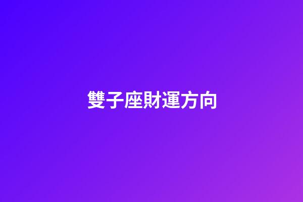 雙子座財運方向-第1張-星座運勢-玄機派