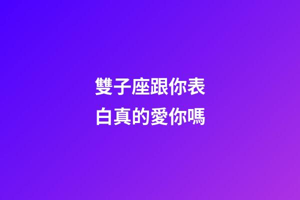 雙子座跟你表白真的愛你嗎-第1張-星座運勢-玄機派