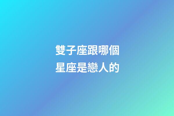雙子座跟哪個星座是戀人的-第1張-星座運勢-玄機派