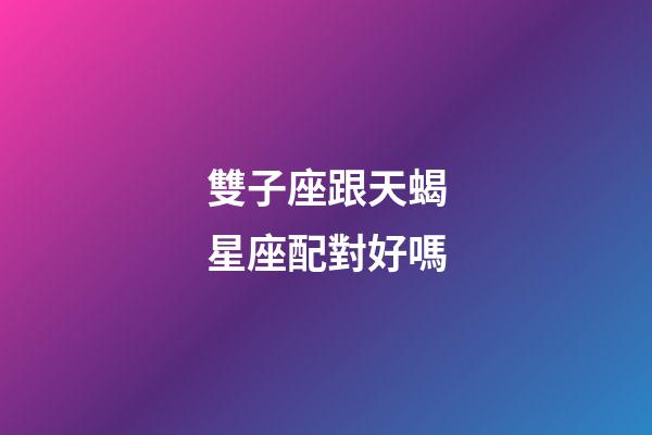 雙子座跟天蝎星座配對好嗎-第1張-星座運勢-玄機派