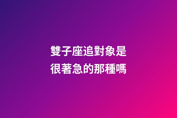 雙子座追對象是很著急的那種嗎-第1張-星座運勢-玄機派