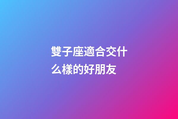雙子座適合交什么樣的好朋友-第1張-星座運勢-玄機派