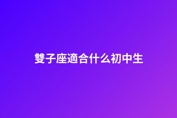 雙子座適合什么初中生-第1張-星座運勢-玄機派