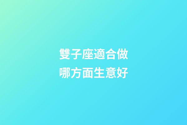 雙子座適合做哪方面生意好-第1張-星座運勢-玄機派