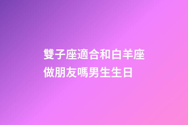 雙子座適合和白羊座做朋友嗎男生生日-第1張-星座運勢-玄機派