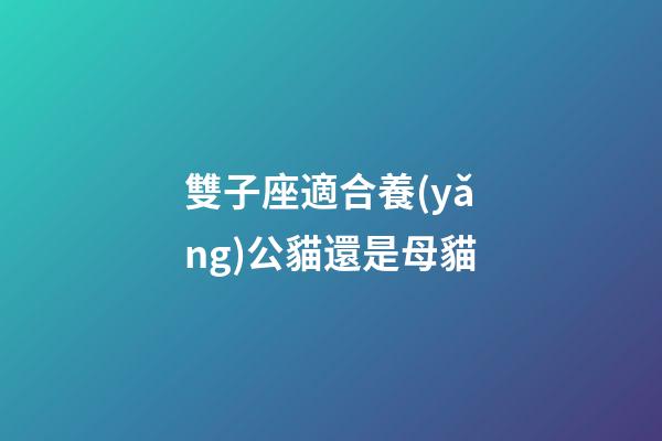 雙子座適合養(yǎng)公貓還是母貓