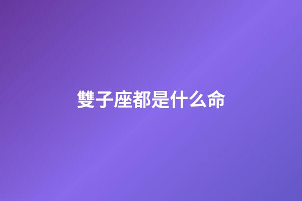 雙子座都是什么命-第1張-星座運勢-玄機派