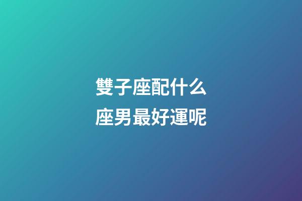 雙子座配什么座男最好運呢-第1張-星座運勢-玄機派