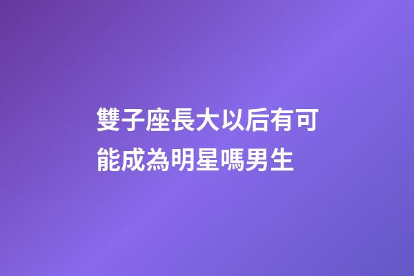 雙子座長大以后有可能成為明星嗎男生-第1張-星座運勢-玄機派