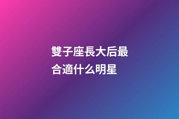 雙子座長大后最合適什么明星-第1張-星座運(yùn)勢-玄機(jī)派