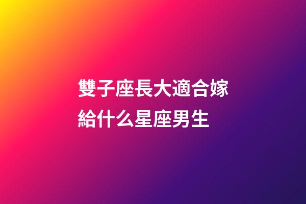 雙子座長大適合嫁給什么星座男生-第1張-星座運勢-玄機派