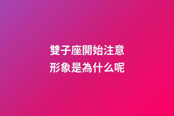 雙子座開始注意形象是為什么呢-第1張-星座運勢-玄機派