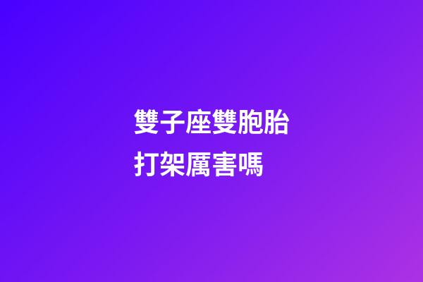 雙子座雙胞胎打架厲害嗎-第1張-星座運勢-玄機派