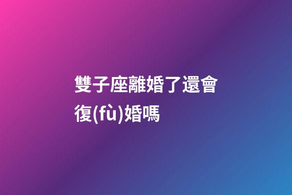 雙子座離婚了還會復(fù)婚嗎-第1張-星座運(yùn)勢-玄機(jī)派