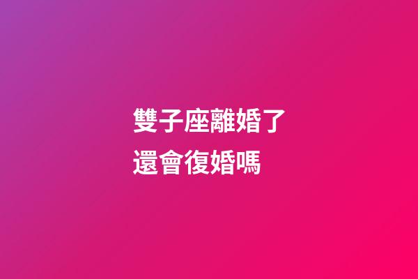 雙子座離婚了還會復婚嗎-第1張-星座運勢-玄機派