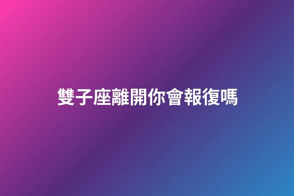 雙子座離開你會報復嗎-第1張-星座運勢-玄機派