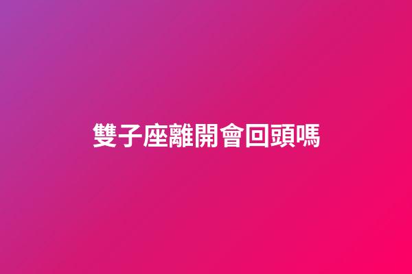 雙子座離開會回頭嗎-第1張-星座運勢-玄機派