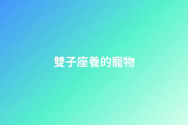 雙子座養的寵物-第1張-星座運勢-玄機派