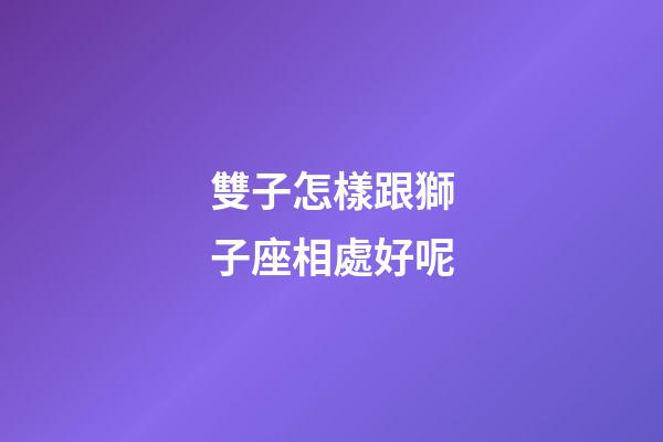 雙子怎樣跟獅子座相處好呢-第1張-星座運勢-玄機派