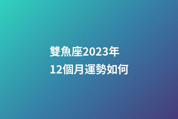 雙魚座2023年12個月運勢如何-第1張-星座運勢-玄機派
