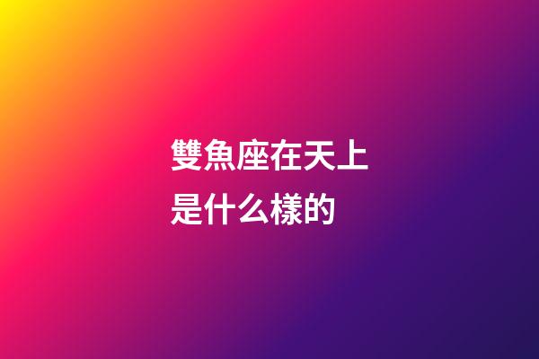雙魚座在天上是什么樣的